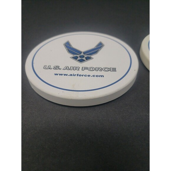 Coasters U.S. Air Force Logo Hot Cold Drinks Blue White Set of Two Foam Back - Picture 10 of 16